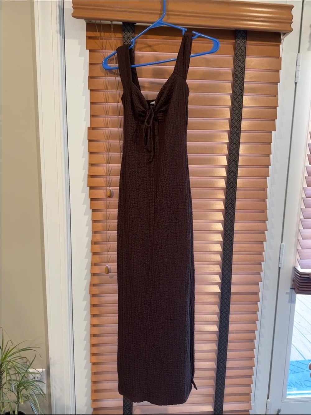 See You Monday Chocolate Brown Sleeveless Tie-Front Maxi Dress